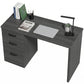 Computer Desk with 3 Drawers, 47" Home Office Desk with Adjustable Hanging Rails for Letter A4 Files, Black