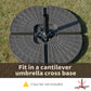 4-Piece Cantilever Offset Patio Umbrella Circular Base Stand w/Carry Handles, Water & Sand Filled