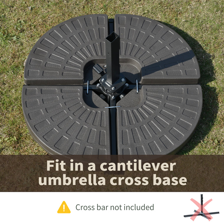 4-Piece Cantilever Umbrella Circular Base Stand with Handles