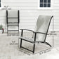 Set of 2 Folding Lawn Chairs, Outdoor Folding Chairs with Armrests, High Backrest for Backyard Balcony, Grey
