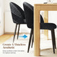 Modern Dining Chairs Set of 4, Upholstered Dining Room Chairs with Metal Legs, Shell Backrest, Padded Seat, Black