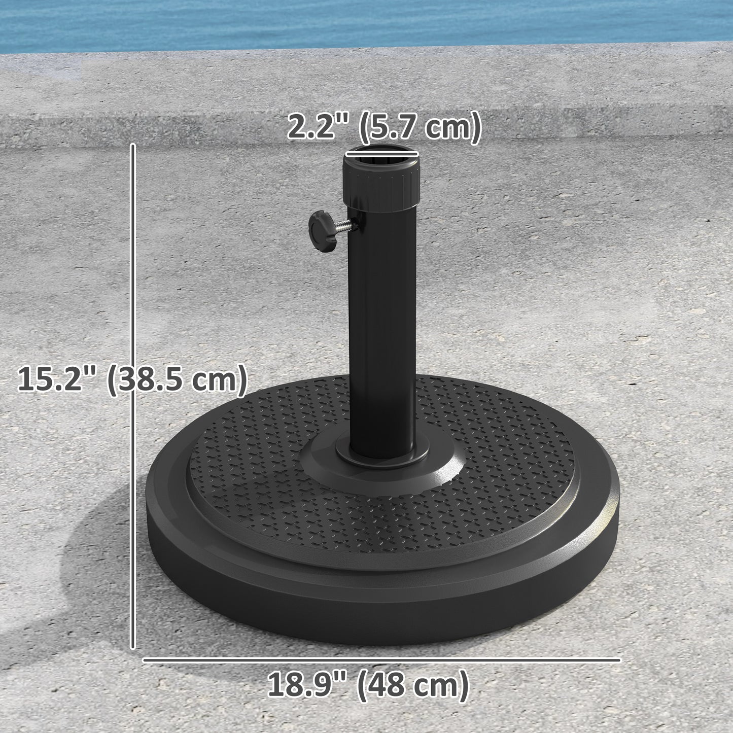 48 lbs Black Round HDPE Patio Umbrella Base