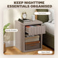 Nightstand with Drawer and Open Shelf, Modern Bedside Table Set of 2 for Bedroom Living Room, Grey