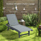 Adjustable Lounge Chair, Outdoor Patio Chaise Recliner with Pull-out Tray and 2 Wheels