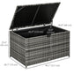 113 Gallon Outdoor Storage Box, Rattan Deck Box for Indoor, Patio Furniture Cushions, Grey