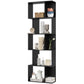 5-Tier Geometric Bookshelf, S Shaped Bookcase, Modern Freestanding Display Shelf Unit for Home Office, Black