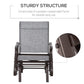 Outdoor Glider Chair, Patio Glider with Steel Frame and Mesh Fabric, Outdoor Chair for Backyard, Garden, Porch, Beige