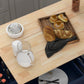 Kitchen Island with Storage, Rolling Kitchen Island with Drop Leaf, Rubber Wood Top and Adjustable Shelves, Navy Blue