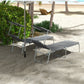 2Pcs Outdoor Lounge Chair, Adjustable Folding Chaise Lounge with Sun Shade for Beach, Camping, Hiking, Grey