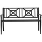 Steel Garden Bench for Outdoor, 2-person Patio Bench, Loveseat Furniture for Lawn, Deck, Yard, Porch, Entryway, Black