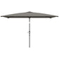 6.5x9.6ft Rectangle Aluminum Tilt Patio Umbrella, Garden Market Parasol, Outdoor Sunshade Canopy with Crank, Light Grey