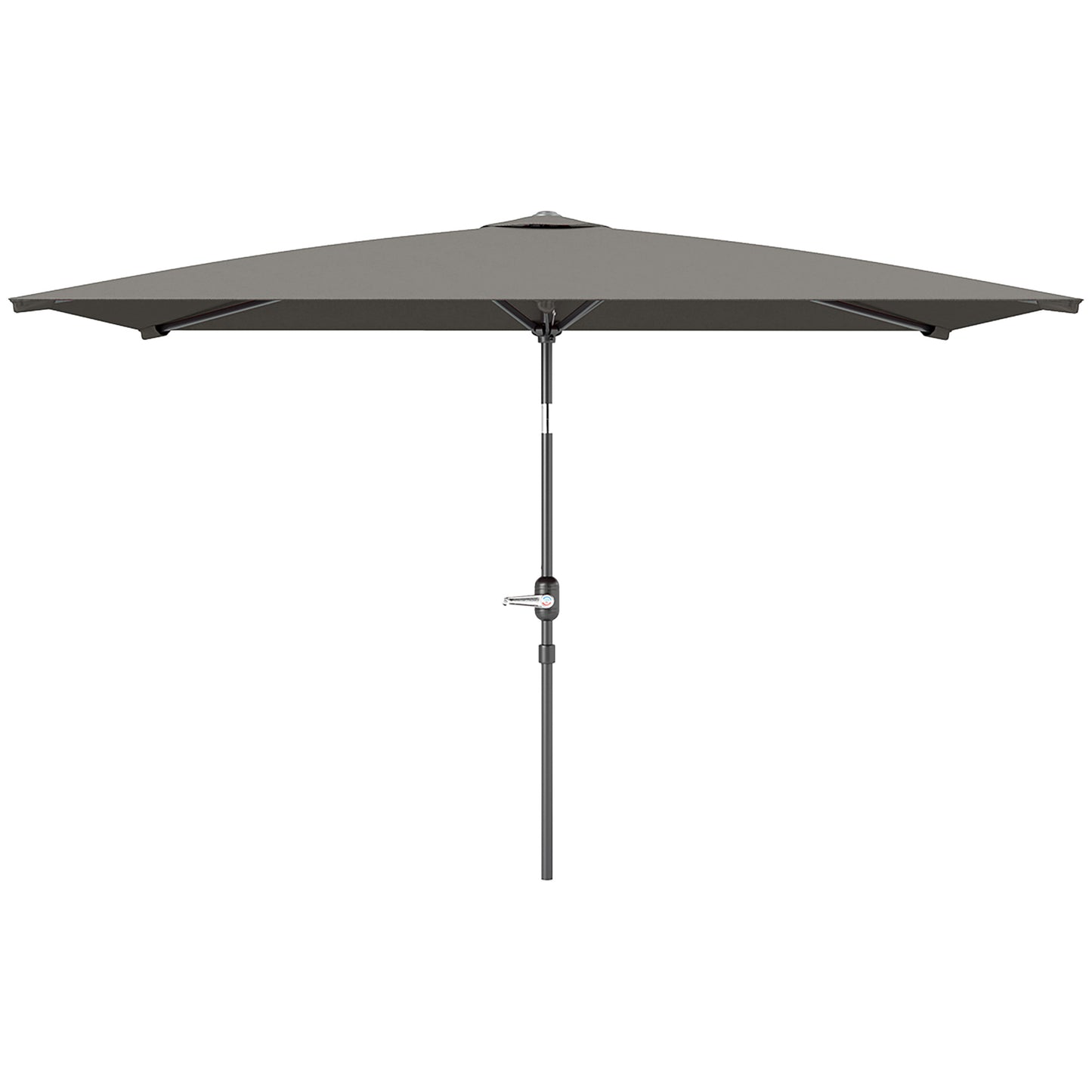 6.5x9.6ft Rectangle Aluminum Tilt Patio Umbrella, Garden Market Parasol, Outdoor Sunshade Canopy with Crank, Light Grey