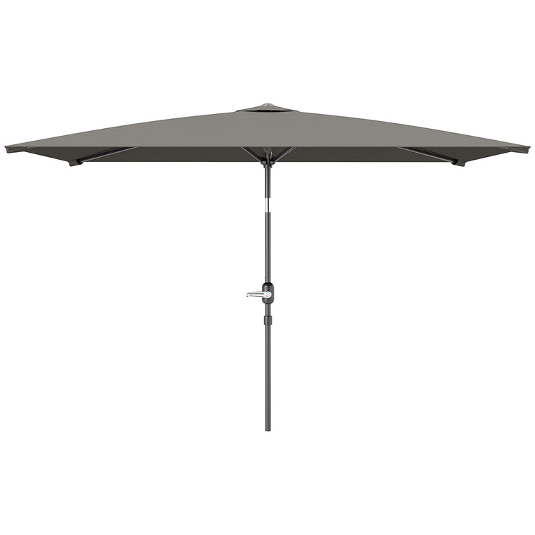 6.5' x 9.6' Light Grey Aluminum Rectangle Patio Umbrella