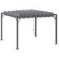 9.7' x 9.7' Outdoor Pergola with Retractable Roof, Aluminium Louvered Pergola Canopy Gazebo for Lawn Garden Patio, Grey