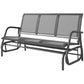 3-Seat Outdoor Glider Chair, Patio Rocking Chair, Steel Frame, Sling Fabric Seat for Garden, Backyard, Lawn, Grey