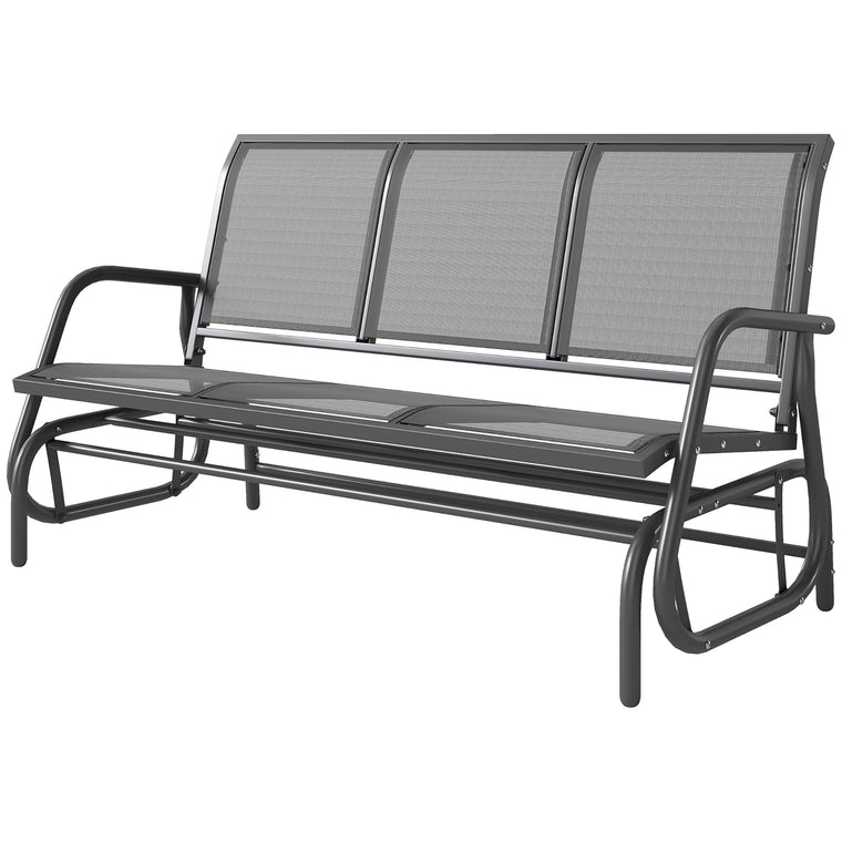 3-Seat Glider Chair with Steel Frame and Sling Seat