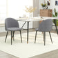 Set of 2 Mid-Back Dining Chairs, Velvet-touch Upholstered Kitchen Chairs for Living Room and Dining Room, Grey