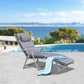 Outdoor Folding Chaise Lounge Chair Recliner with Portable Design, Adjustable Backrest, Cushion and Headrest, Black