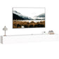 71" Floating TV Stand for TVs up to 72 Inch, Wall Mount Media Console with 2 Fluted Flip-Down Doors, Cable Hole, White