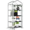 Portable Greenhouse with 4 Tier Shelves Outdoor Hot House, Steel Frame, PVC Cover, 28