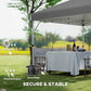 10' x 10' Pop Up Canopy Tent with 2 Half Sidewalls, UV50+ Height Adjustable Instant Sun Shelter, Dark Grey