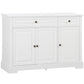 Modern Sideboard Cabinet, Buffet Cabinet with 2 Drawers and Adjustable Shelves, Buffets Tables for Dining Room, White