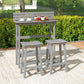 3 Piece Patio Bar Set with 43"H Bar Table and 2 Bar Stools, for Balcony, Backyard, Porch