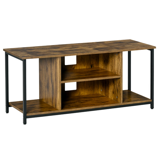 TV Stand for 55" TVs with Open Shelves - Rustic Brown