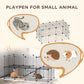 40 Pcs Small Animal Cage Bunny Hutch Portable Metal Wire with Ramps for Kitten Chinchilla, Black