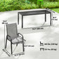 9 Pieces Patio Set with Stackable Chairs, Patio Dining Set with Glass Top for Garden, Patio, Backyard, Light Grey