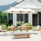 9.7' Double-sided Outdoor Patio Umbrella with Tilt, Crank and Vents, Cream White