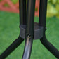 20" Round Outdoor End Table, Patio Side Table with Tempered Glass Top for Garden, Balcony, Poolside, Black