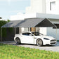 10'x20' Carport Heavy Duty Galvanized Car Canopy with Included Anchor Kit, 3 Reinforced Steel Cables, Grey