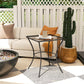 Square Garden Metal Bistro Table Outdoor Patio Coffee Side Desk 23.6" x 23.6" x 27.6" Black