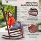 Wooden Porch Rocking Chair Outdoor Patio Rocker Garden Single Leisure Reclining Seat Armchair Wine Red