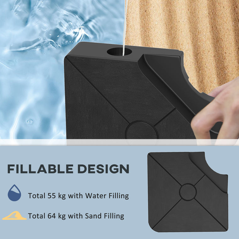Black Set of 4 Umbrella Base Weights
