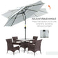 9FT 3 Tiers Patio Umbrella Outdoor Market Umbrella with Crank, Push Button Tilt for Deck, Backyard and Lawn, Cream White