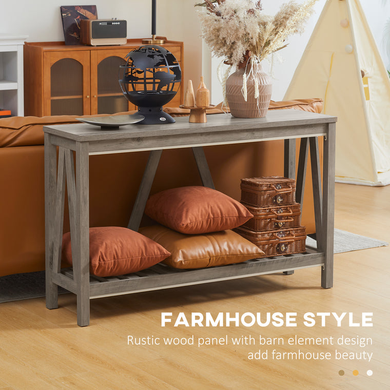 Farmhouse Console Table with Storage Shelf