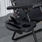 2 Piece Foldable Lounge Chair with Canopy Shade, Outdoor Zero Gravity Chair w/ Side Tray & Cup Holder, Reclining Lounger w/ Breathable Mesh Fabric Seat, Pillow, Black