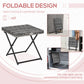 Rattan Coffee Table Folding Patio Outdoor Side Table Wicker for Balcony, Porch, Poolside, 15.75"x15.75"x15.75", Grey