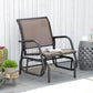 Patio Glider Outdoor Glider Chair with Breathable Mesh Seat & Backrest, Armrests and Metal Frame, Brown