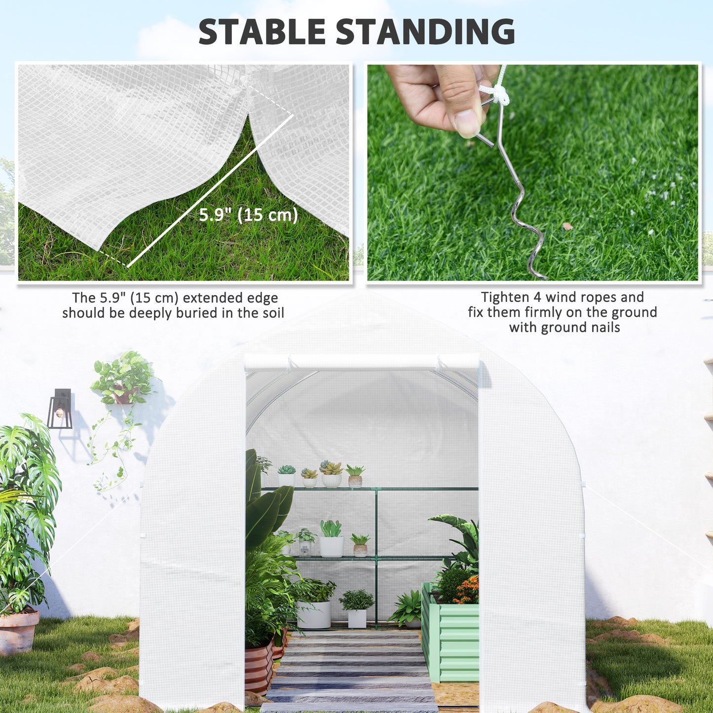 Portable Walk-In Tunnel Greenhouse Garden Warm House