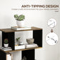 5-Tier Bookshelf, Geometric S-Shaped Bookcase, Tall Narrow Display Shelf for Living Room, Study Room, Rustic Brown