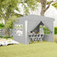 10' x 10' Pop-Up Canopy Tent with Sidewalls, Height-Adjustable, Carry Bag Included, for Outdoor, Garden, Patio, Light Grey