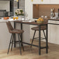 27.75" PU Leather Counter Bar Stools Set of 2 - Brown
