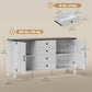 59" Farmhouse Buffet Cabinet with Barn Doors - White