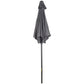 6.6FT Patio Umbrella, Outdoor Parasol with 6 Solid Ribs, Dark Grey