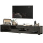 Floating TV Stand for TVs up to 75 Inch, 70.9" TV Cabinet, Entertainment Center with 2 Flip Doors, High Gloss Black