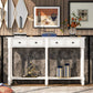 Console Table with Two Storage Drawers and Bottom Shelf, Easy Assembly for Living Room or Entryway, 58" L x 11" W x 34" H, Ivory White