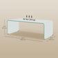 Rectangle Glass Coffee Table with Rounded Edges - Clear